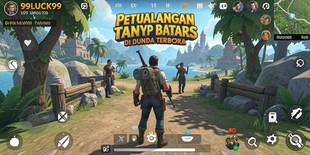 Screenshot gameplay Open World 99LUCK99 yang menampilkan eksplorasi dunia yang luas.