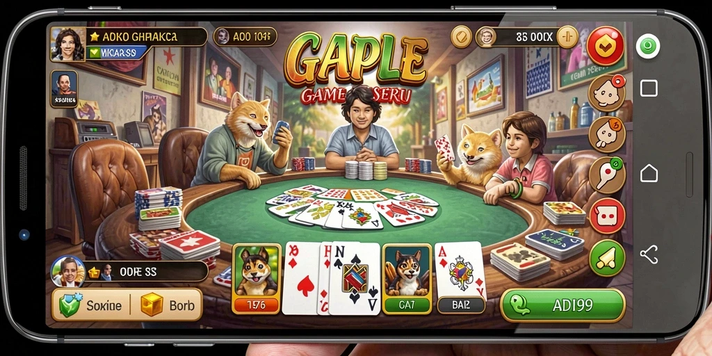 Tampilan gameplay Gaple yang menarik dan interaktif di ADI99.