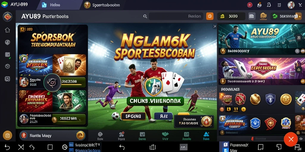Tampilan gameplay AYU89 dengan fitur Sportsbook yang menarik.