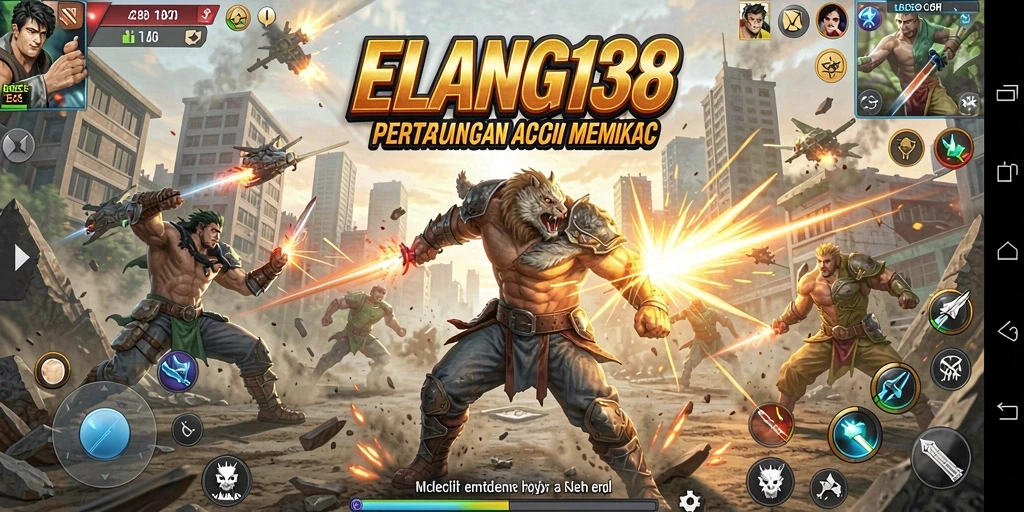 Tampilan gameplay menegangkan ELANG138 dengan aksi pertarungan yang intens.