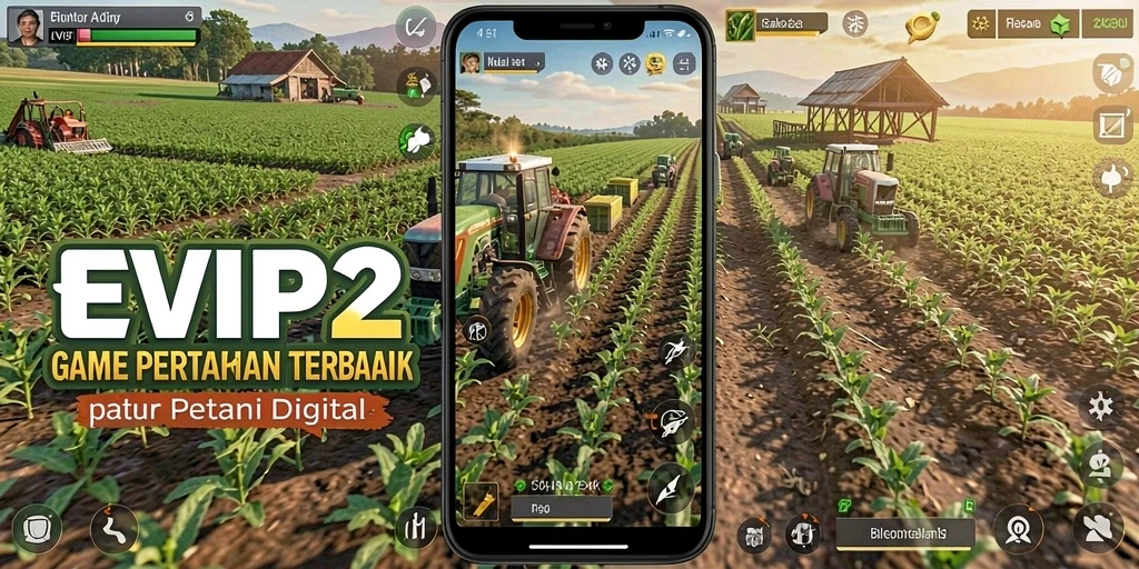 Tampilan menarik gameplay Farming EVIP2 dengan aktivitas bertani.