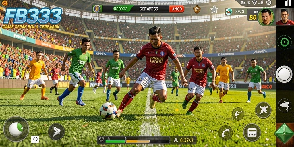 Tampilan gameplay mendebarkan dalam pertandingan sepak bola di FB333.