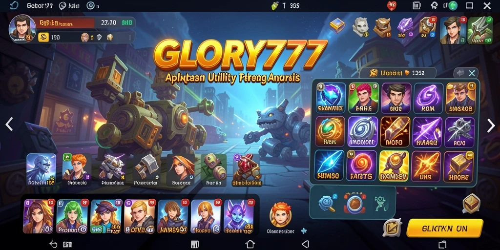 Tampilan utama GLORY777 dengan fitur pengoptimalan sistem.