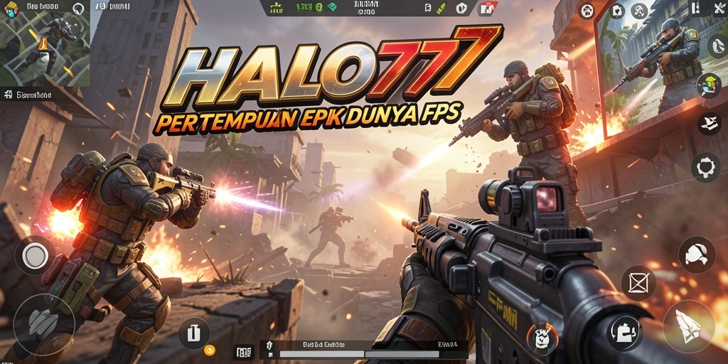 Tangkapan layar dari gameplay mendebarkan HALO777 dalam pertempuran FPS.