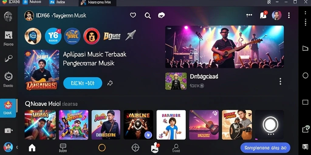 Tampilan screenshot utama IDX66 dengan gameplay musik yang interaktif.