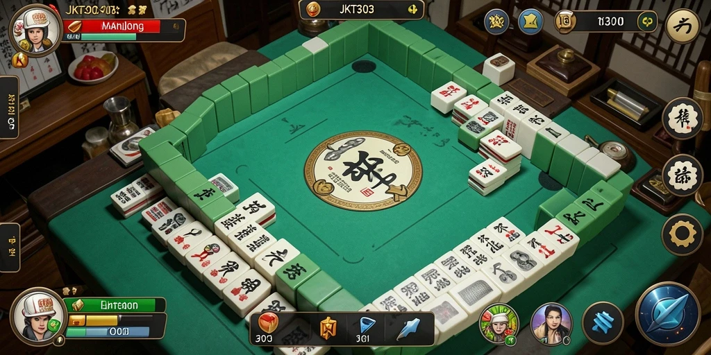 Screenshot utama JKT303 menampilkan gameplay Mahjong yang menarik.