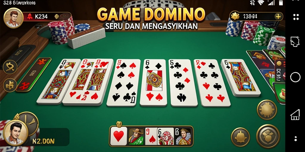 Screenshot utama K234 menampilkan gameplay Domino yang seru.