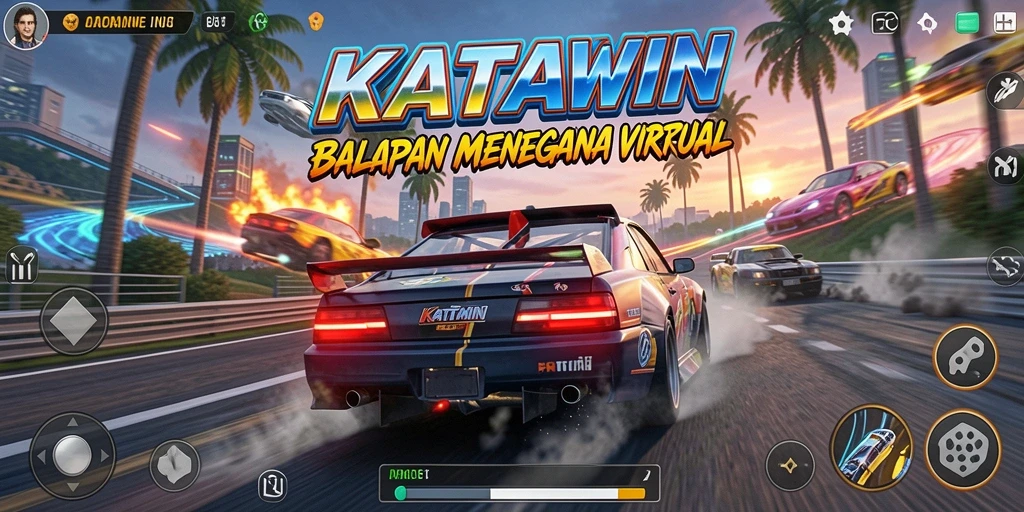 Tampilan gameplay yang seru dan kompetitif di KATAWIN.