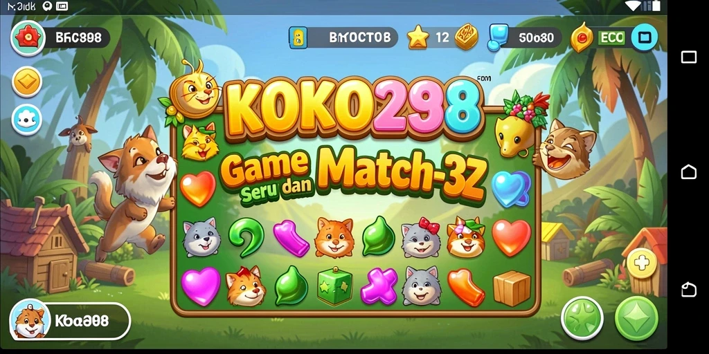 Screenshot menampilkan gameplay KOKO288 dengan keseruan mencocokkan item.
