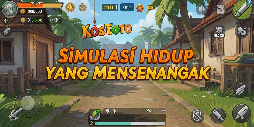 Screenshot KOSTOTO menampilkan karakter pemain berinteraksi dalam lingkungan virtual.
