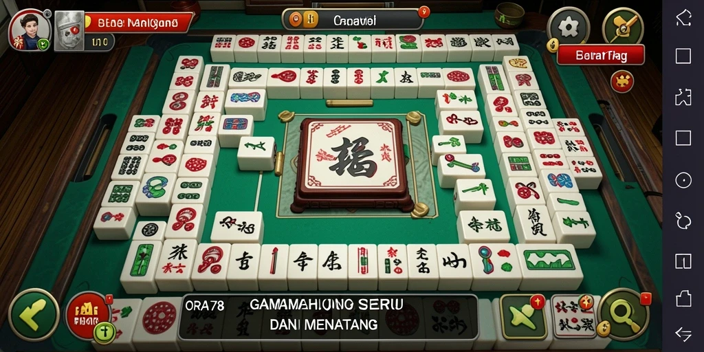 Tampilan gameplay ORA78 dengan strategi Mahjong yang menarik.