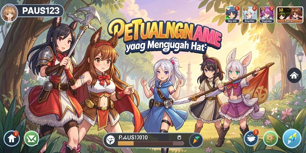 Screenshot utama PAUS123 menampilkan pertarungan karakter anime yang seru.