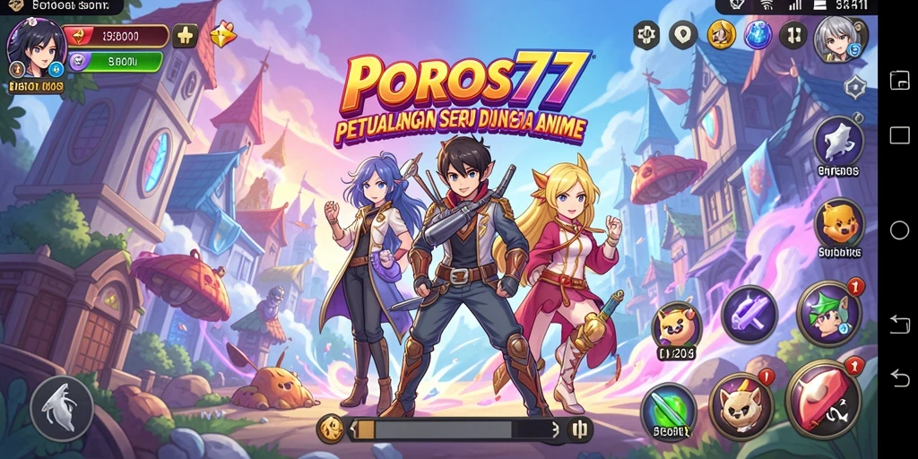 Screenshot POROS77 menampilkan aksi seru di dunia anime.