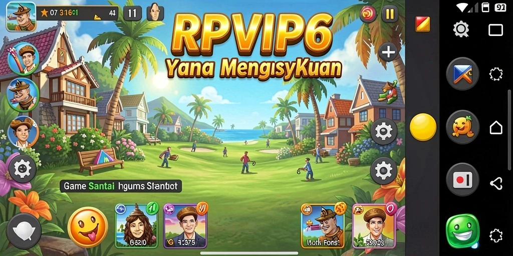 Tangkapan layar gameplay RPVIP6 yang penuh warna dan menyenangkan.