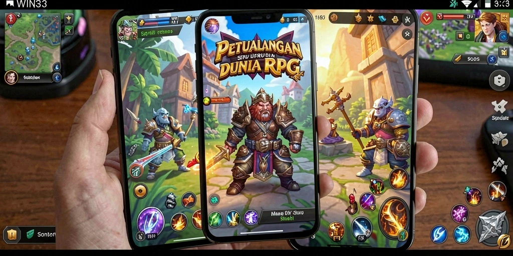 Tampilan gameplay RPG yang seru dan mendebarkan di WIN33.